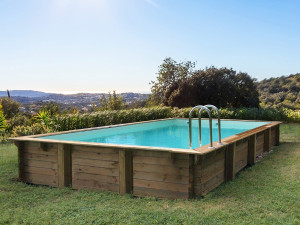 Rectangular wooden swimming pool kit "Kolanta" - 10.20 x 5.20 x 1.44 m