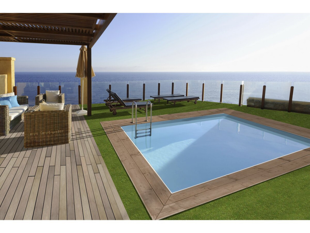 Zanzibar" rectangular wooden pool - 3.50 x 2.30 x 1.24 m