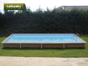 Naturalis" wood-look concrete swimming pool kit - 7.5 x 3.24 x 1.40 m