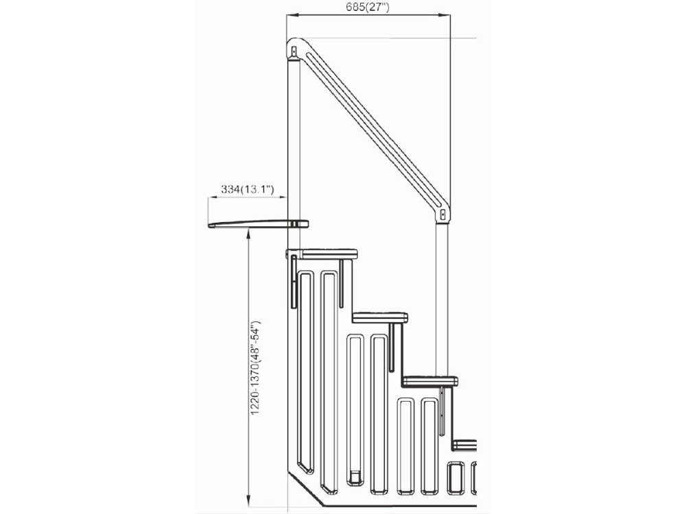Single staircase for swimming pool