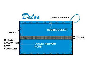 DELOS SAFE opaque safety winter cover for elongated in-ground pools