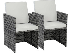Set of 2 Chicago armchairs - "Florida" - Grey