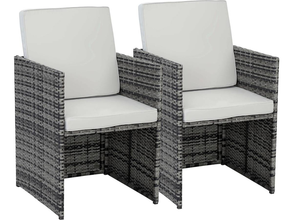 Set of 2 Chicago armchairs - "Florida" - Grey