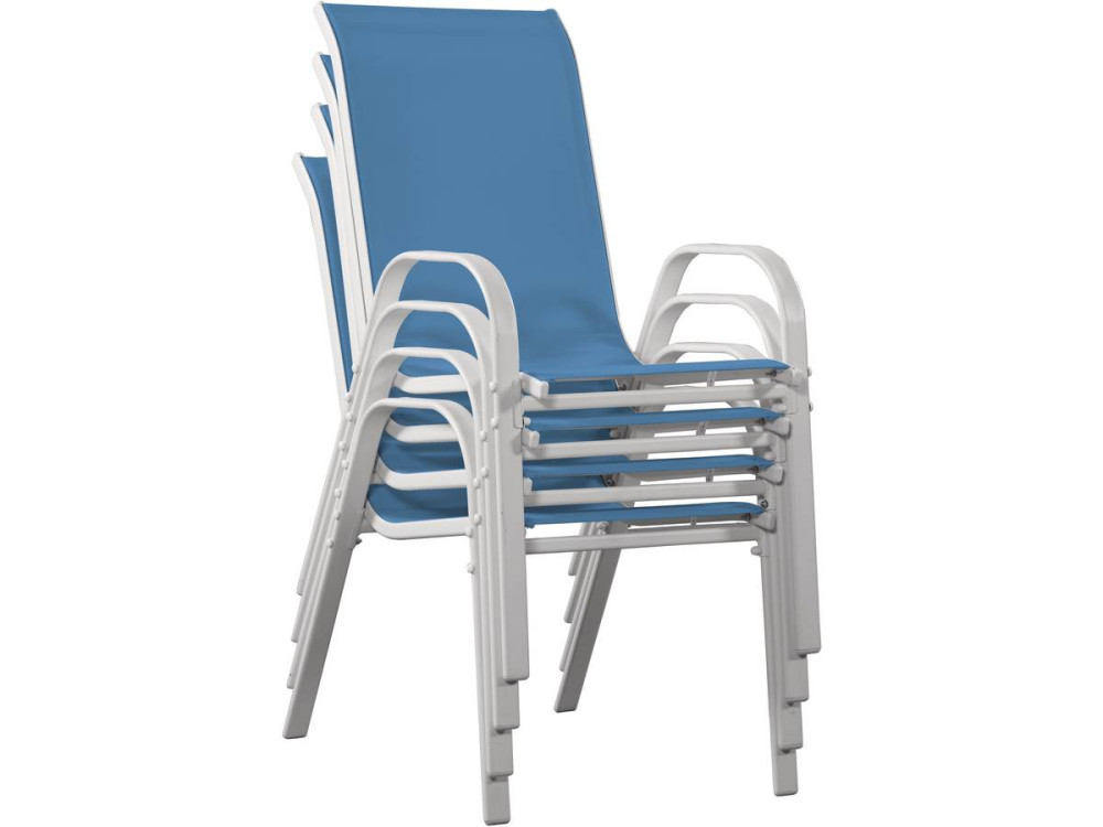 "Cordoba" Textilene garden chair - Phoenix - Blue- Pack of 4