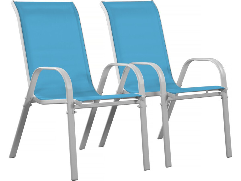 Cordoba" Textilene garden chair - Phoenix - Blue - Pack of 2