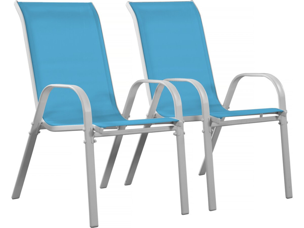 Cordoba" Textilene garden chair - Phoenix - Blue - Pack of 2