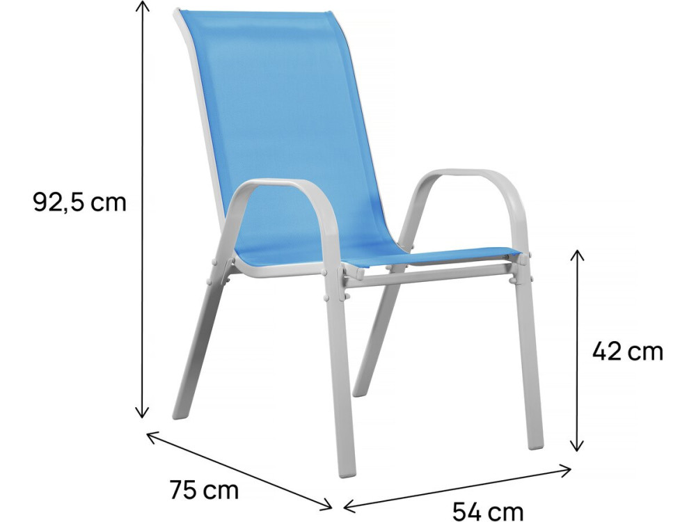 Cordoba" Textilene garden chair - Phoenix - Blue - Pack of 2