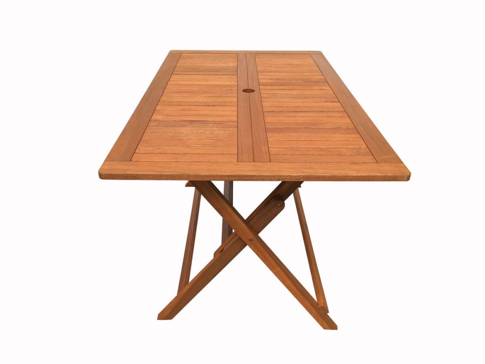 Hong Kong" exotic wood folding table - Maple - 135 x 80 cm - Light brown