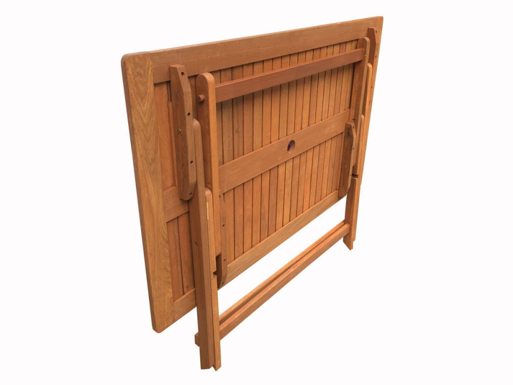 Hong Kong" exotic wood folding table - Maple - 135 x 80 cm - Light brown