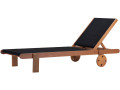Exotic wooden Sun lounger Saïgon - "Maple" - Light brown - Black