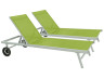 Aluminium and Textelene Sun lounger  "Bella" - Phoenix - Green - 2 batches