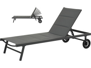 "Bella" sunbed in textilene and aluminum  - Phoenix - Dark grey