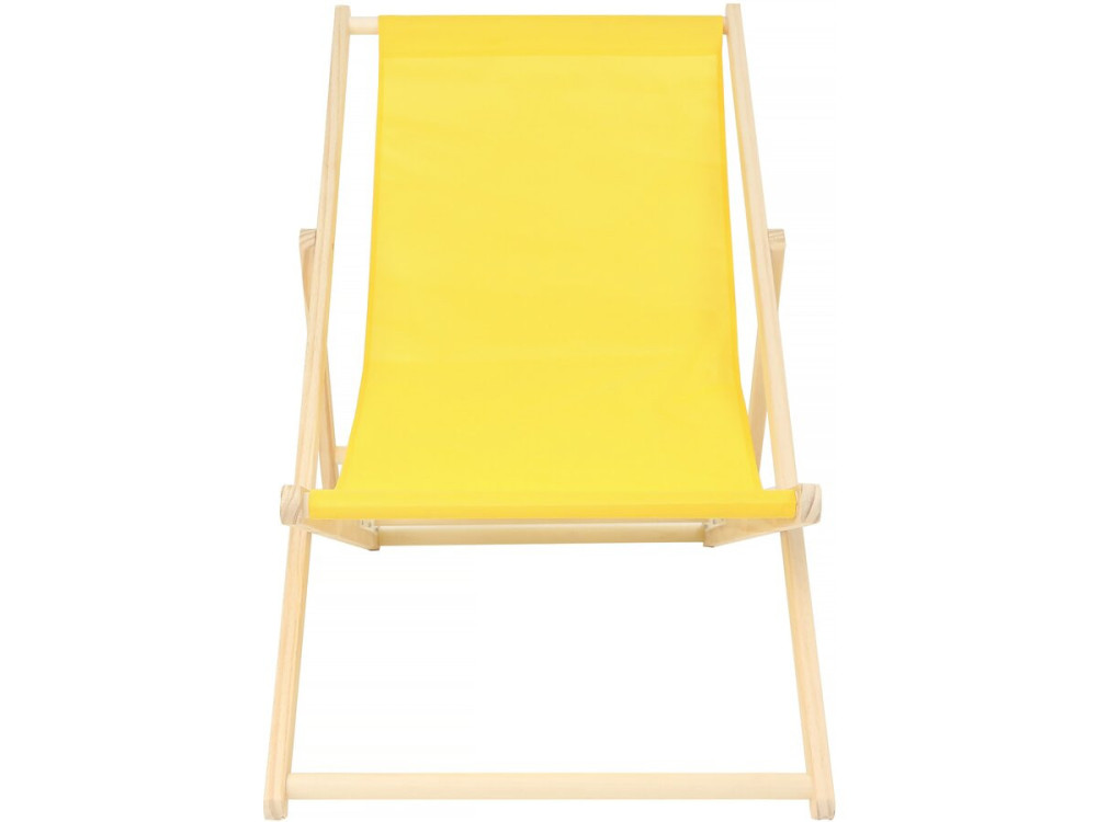 Set of 2 "Chilienne" wooden deckchairs - 107 x 56.5 x 81 cm - Yellow