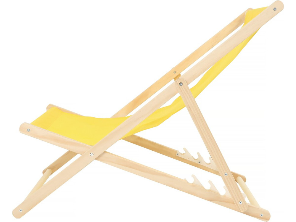 Set of 2 "Chilienne" wooden deckchairs - 107 x 56.5 x 81 cm - Yellow