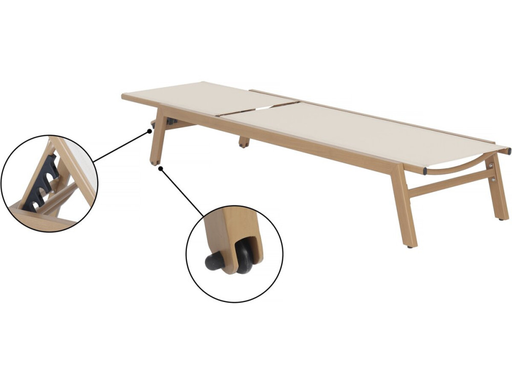 Elysia" aluminium sunlounger - Ecru