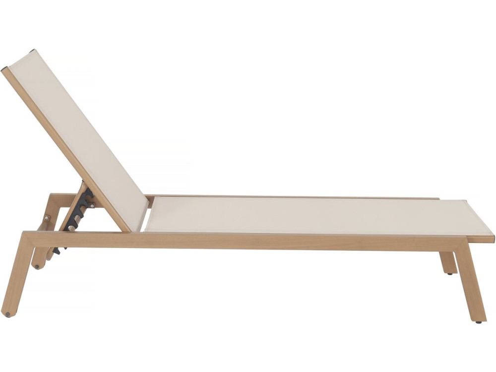 Elysia" aluminium sunlounger - Ecru