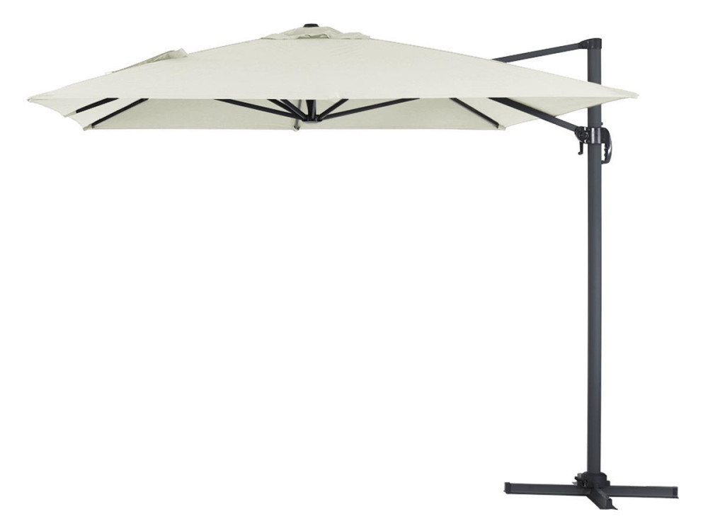 Cantilever Garden Umbrella in Aluminium "Sun 4" - Rectangular - 3 x 4m -Ecru