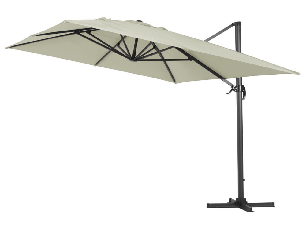 Cantilever Garden Umbrella in Aluminium "Sun 4" - Rectangular - 3 x 4m -Ecru