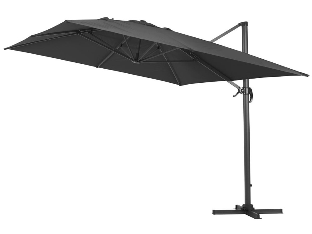 Cantilever Garden Umbrella in Aluminium "Sun 4" - Rectangular - 3m x 4m (9ft. 1 in. x 13ft. 1.5 in.) - Black