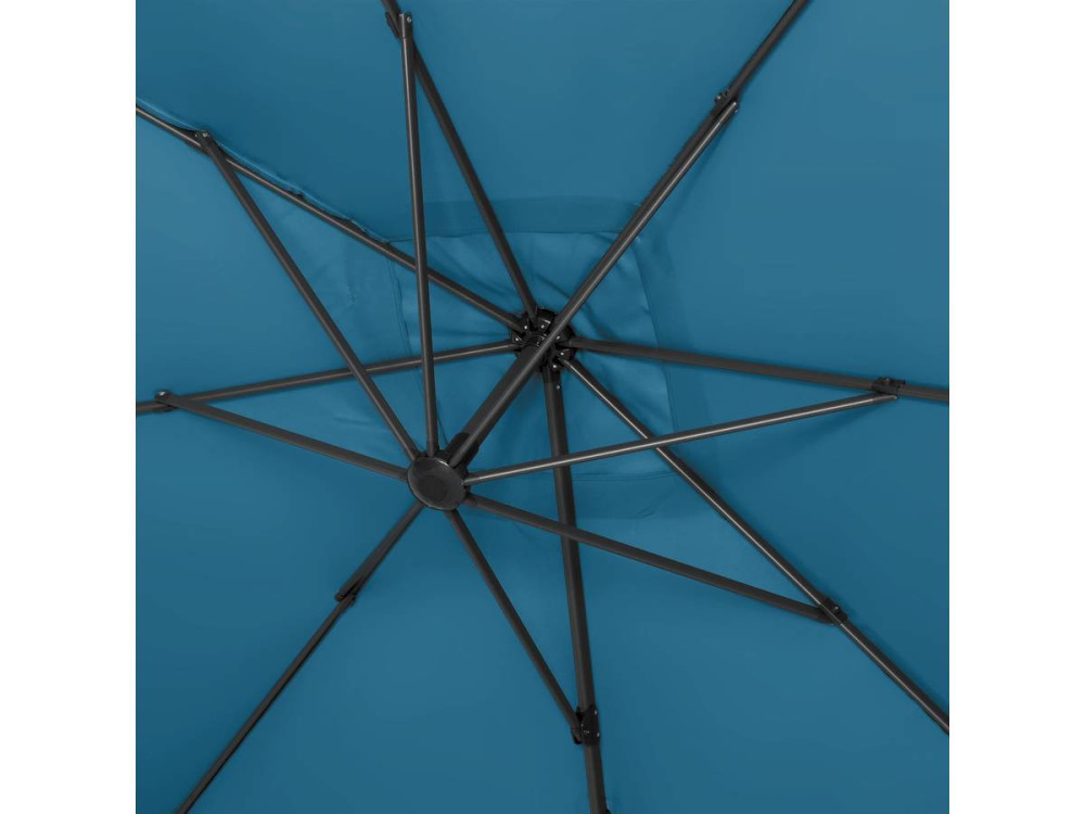 Sun 4 3 x 4 m offset aluminum garden parasol - Blue