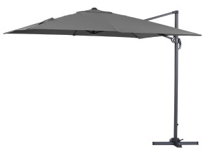 Cantilever Umbrella with Aluminum Frame "Sun 3" - Square -  3 x 3 m  (9'10" x 9'10")  - Grey