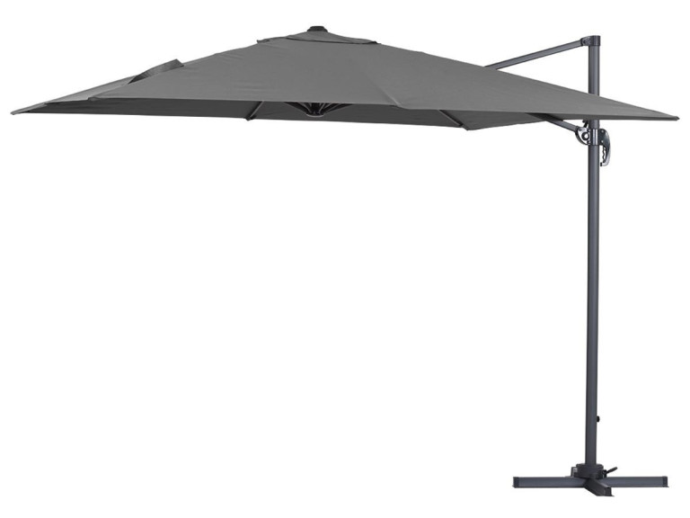 Cantilever Umbrella with Aluminum Frame "Sun 3" - Square -  3 x 3 m  (9'10" x 9'10")  - Grey