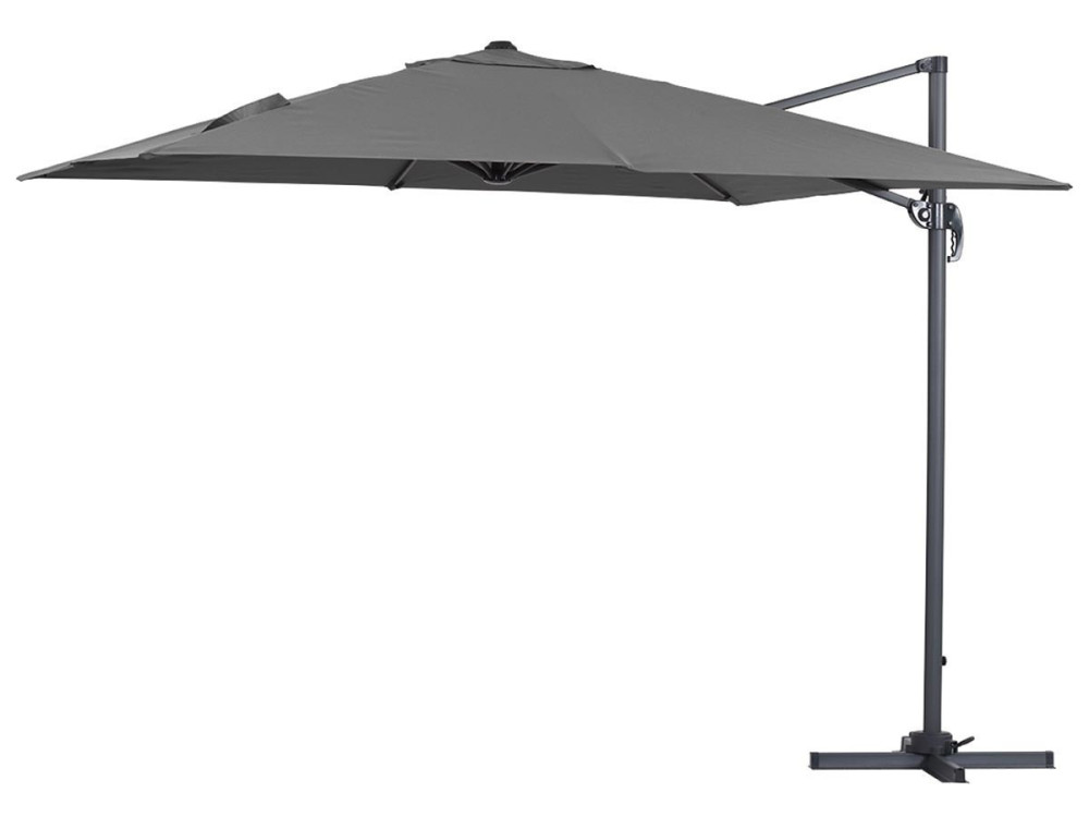 Cantilever Umbrella with Aluminum Frame "Sun 3" - Square -  3 x 3 m  (9'10" x 9'10")  - Grey
