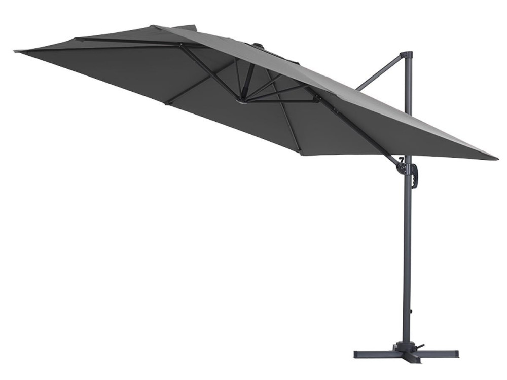 Cantilever Umbrella with Aluminum Frame "Sun 3" - Square -  3 x 3 m  (9'10" x 9'10")  - Grey