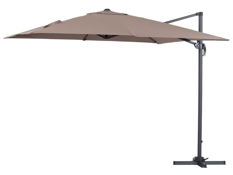 Cantilever Umbrella with Aluminum Frame "Sun 3" - Square -  3 x 3 m  (9'10" x 9'10")  - Moleskin Color