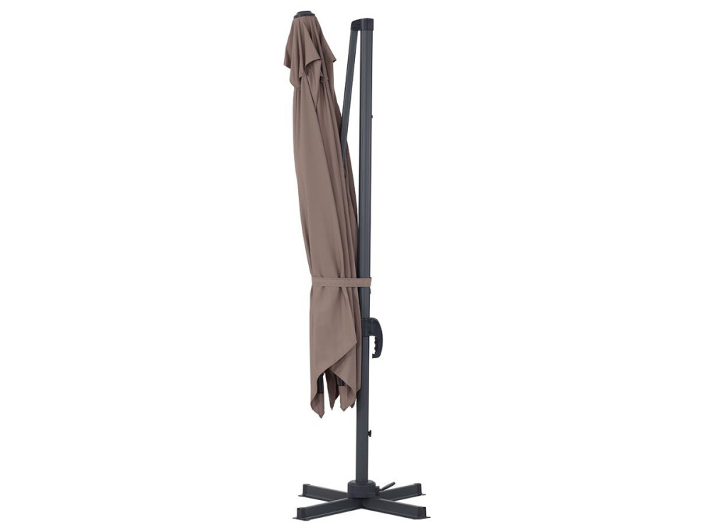 Cantilever Umbrella with Aluminum Frame "Sun 3" - Square -  3 x 3 m  (9'10" x 9'10")  - Moleskin Color
