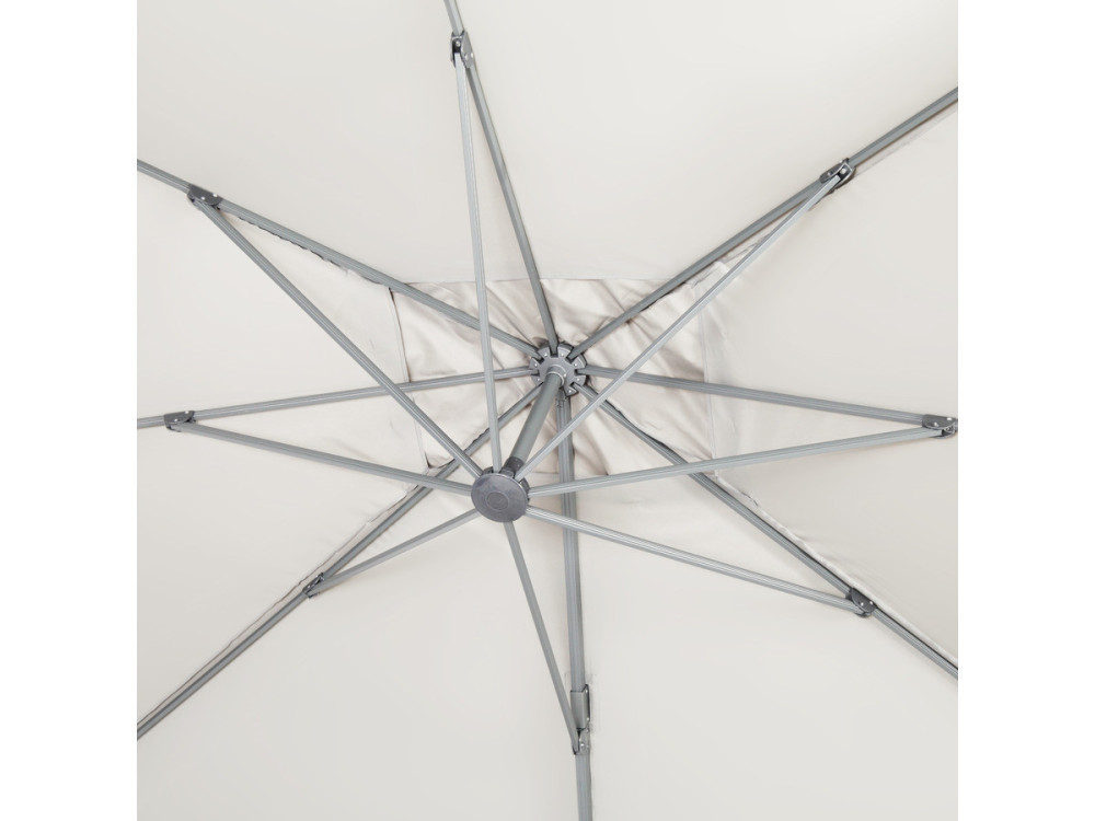 Sun 4 Aluminum offset garden parasol - Rectangle - 3 x 4 m - Ecru - Ballasted slabs included