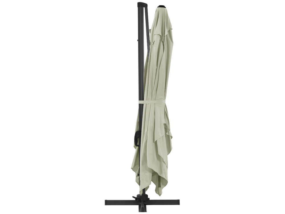 Sun 4 Aluminum offset garden parasol - Rectangle - 3 x 4 m - Ecru - Ballasted slabs included