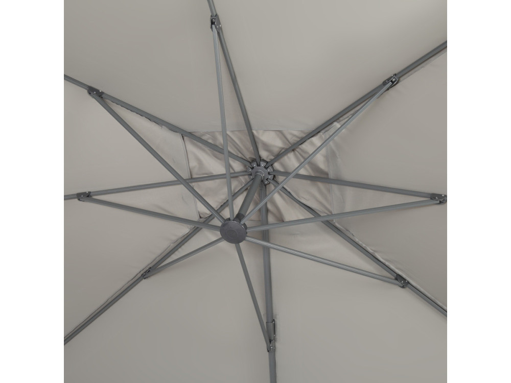 Sun 4 Alu offset garden parasol - Rectangle - 3 x 4 m - Grey - Ballasted slabs included