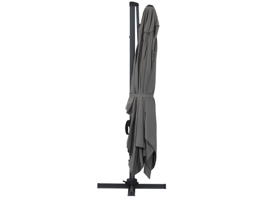 Sun 4 Alu offset garden parasol - Rectangle - 3 x 4 m - Grey - Ballasted slabs included