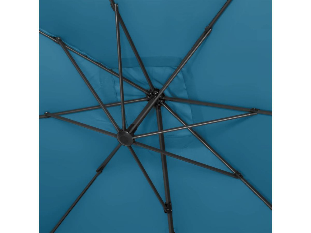 Sun 4 Aluminum offset garden parasol - Rectangle - 3 x 4 m - Blue - Ballasted slabs included