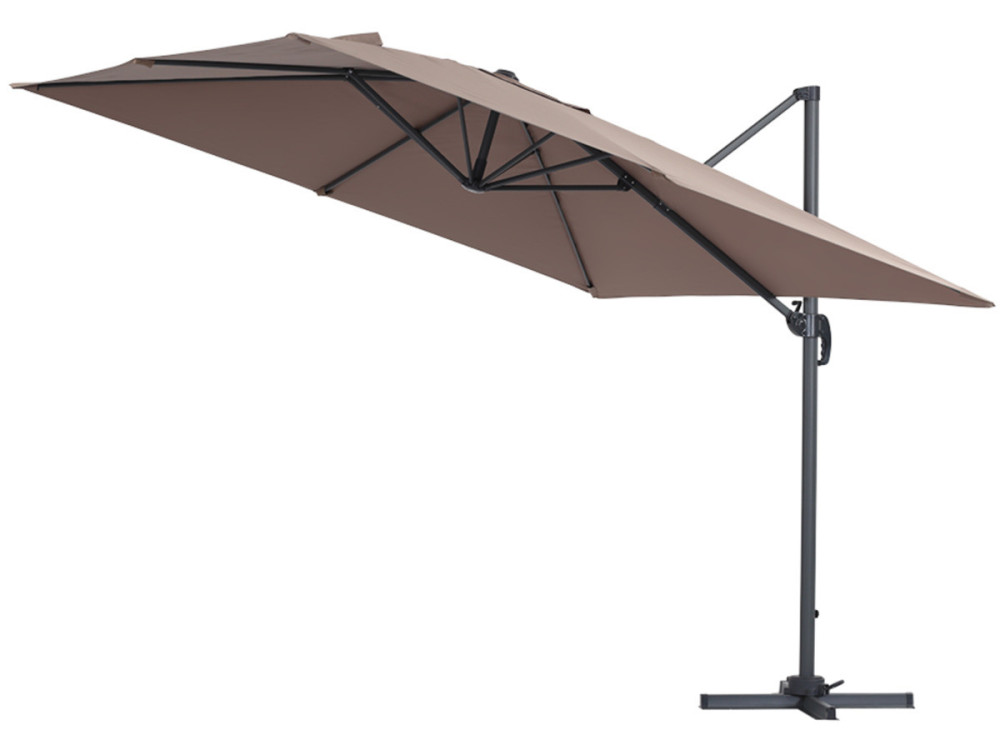 Garden Hanging umbrella Alu "Sun 3" - Square - 3 x 3 m - Taupe - Slabs included