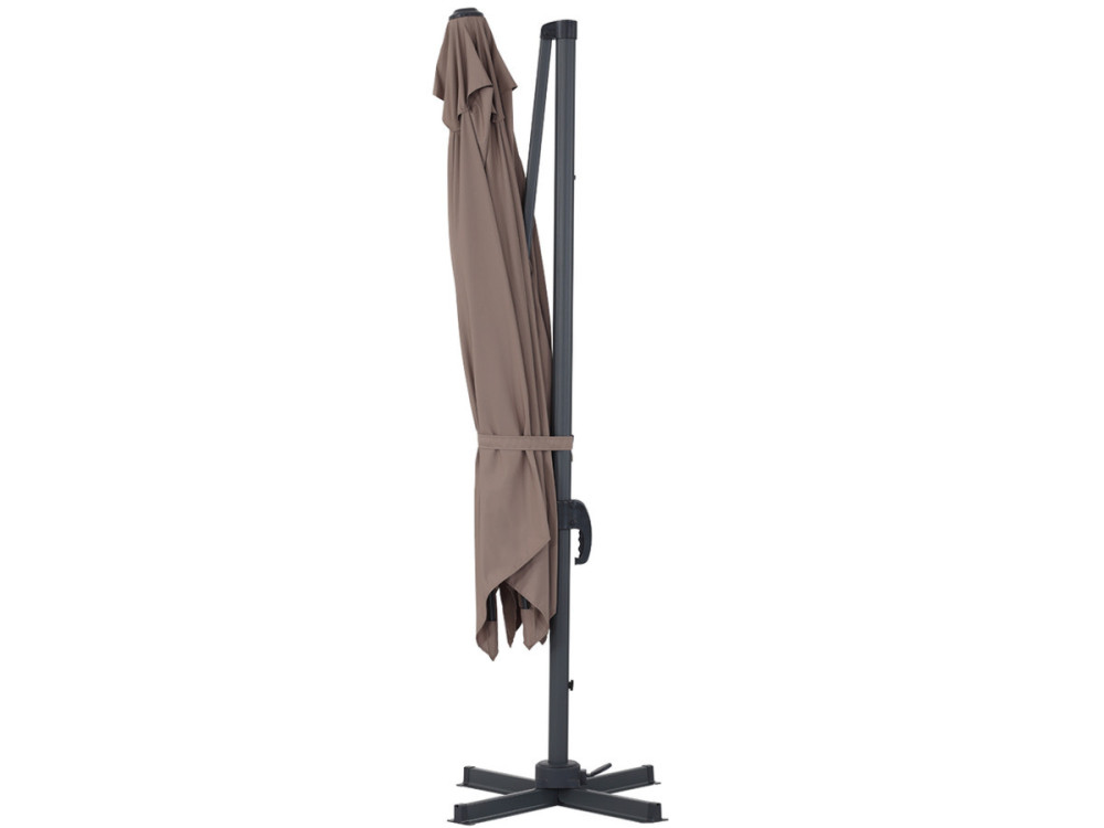Garden Hanging umbrella Alu "Sun 3" - Square - 3 x 3 m - Taupe - Slabs included