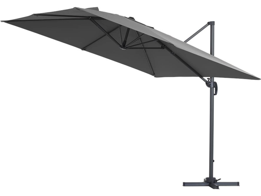 Garden Hanging umbrella Alu "Sun 3" - Square - 3 x 3 m - grey - Slabs included