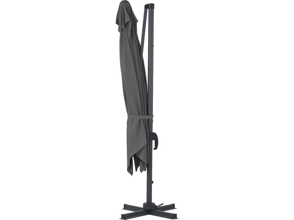 Garden Hanging umbrella Alu "Sun 3" - Square - 3 x 3 m - grey - Slabs included