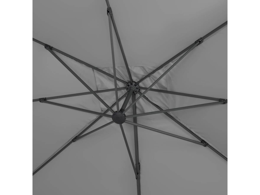 Garden Hanging umbrella Alu "Sun 3" - Square - 3 x 3 m - grey - Slabs included