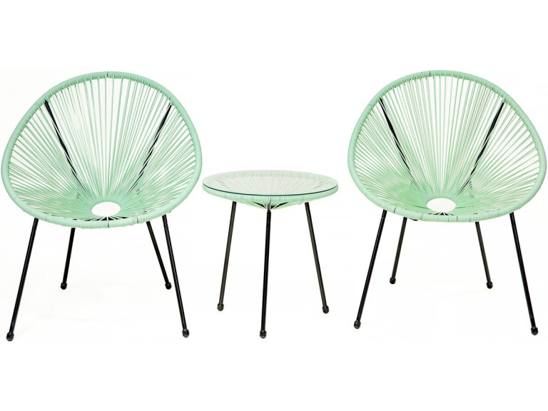 Liana" acapulco garden set - 2 seater - Light green