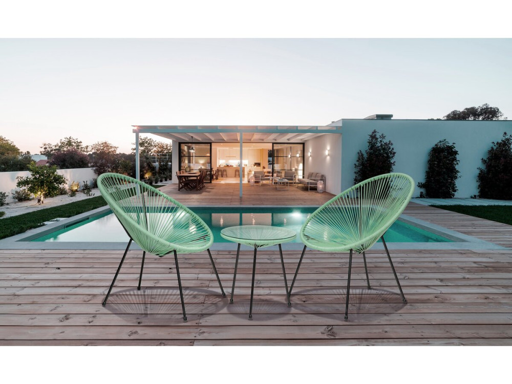 Liana" acapulco garden set - 2 seater - Light green