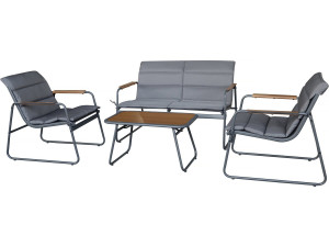 Garden furniture set with metal cushions "Bastia" - 4 seater - Grey