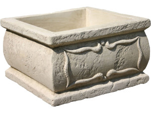 Verone" planter - stone - 50 x 50 x 30 cm