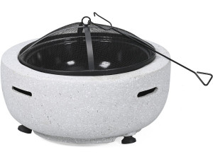Volkan" stone brazier - 60 x 60 x 40 cm - White