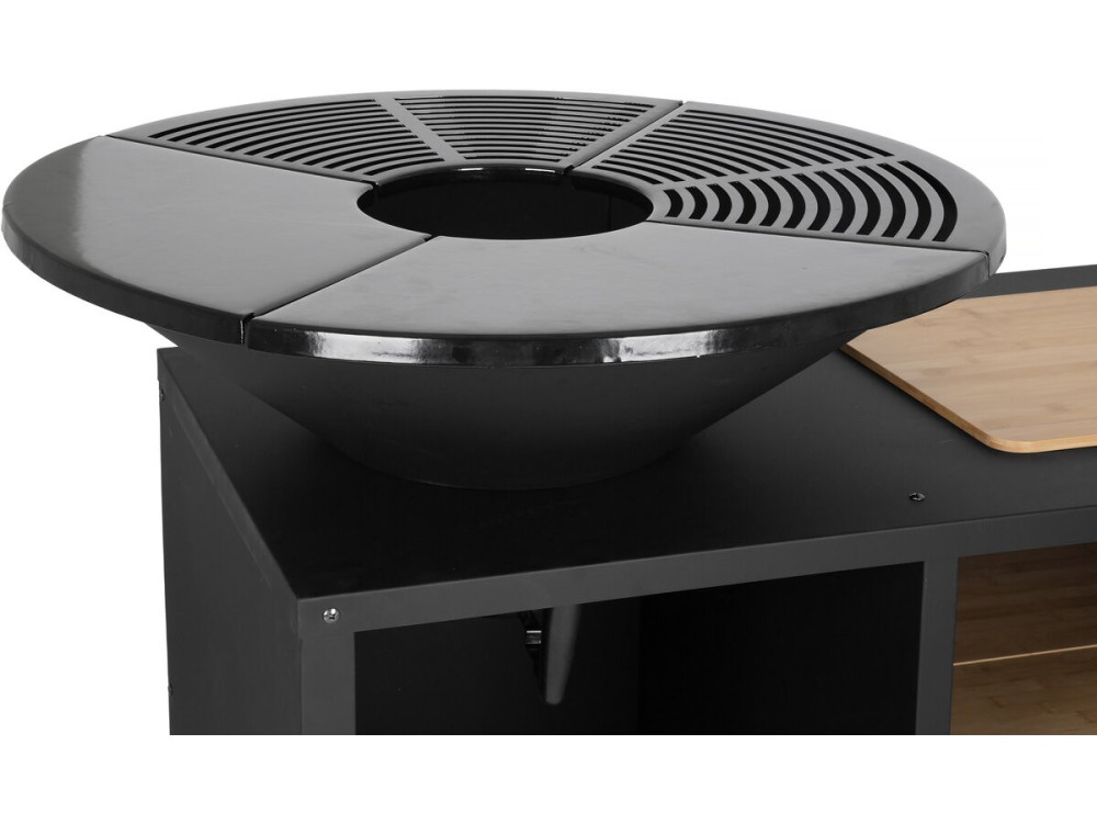 Barbecue plancha brazier charcoal and wood "Marechal" - Ø 81 cm - Black
