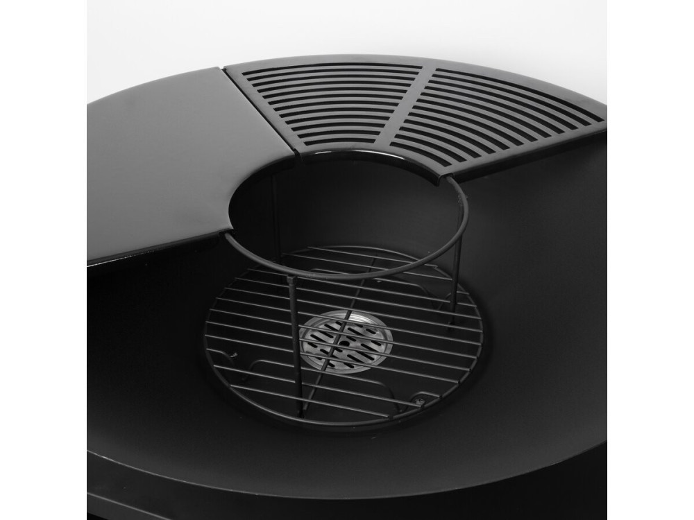 Barbecue plancha brazier charcoal and wood "Marechal" - Ø 81 cm - Black