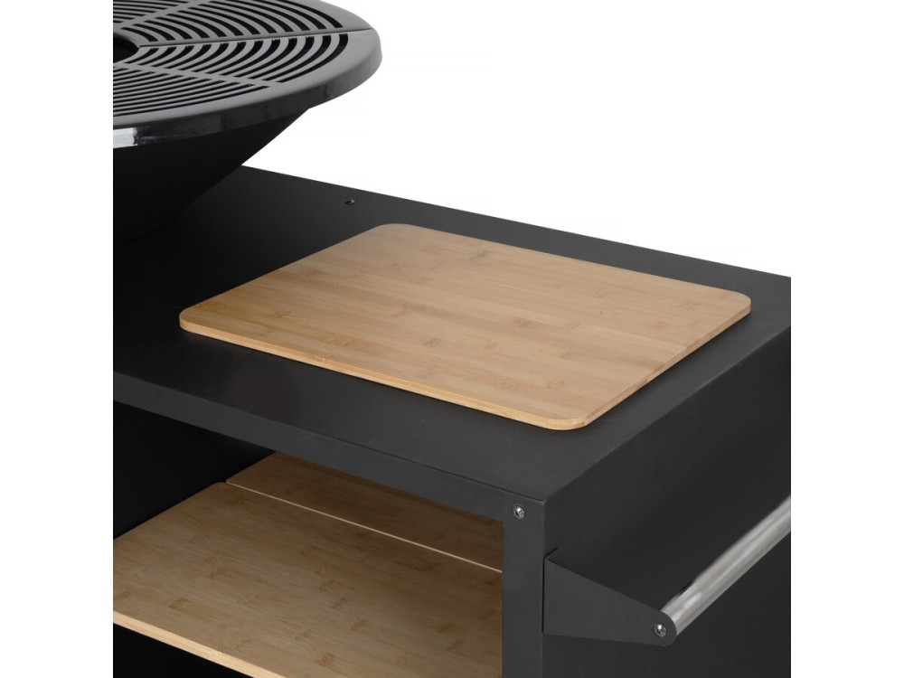 Barbecue plancha brazier charcoal and wood "Marechal" - Ø 81 cm - Black