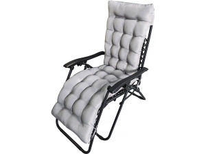 Romy" fabric garden armchair cushion - 164 x 52 x 10 cm - Light grey