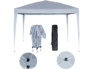 Folding garden gazebo "Svetlana 4" - 12 m² - 3 x 4 m - White